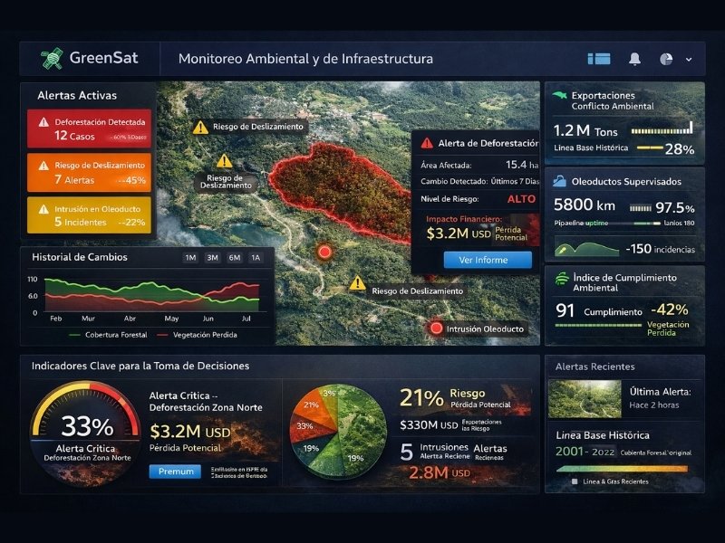 GreenSat análisis ambiental mediante datos satelitales para monitoreo del territorio y toma de decisiones